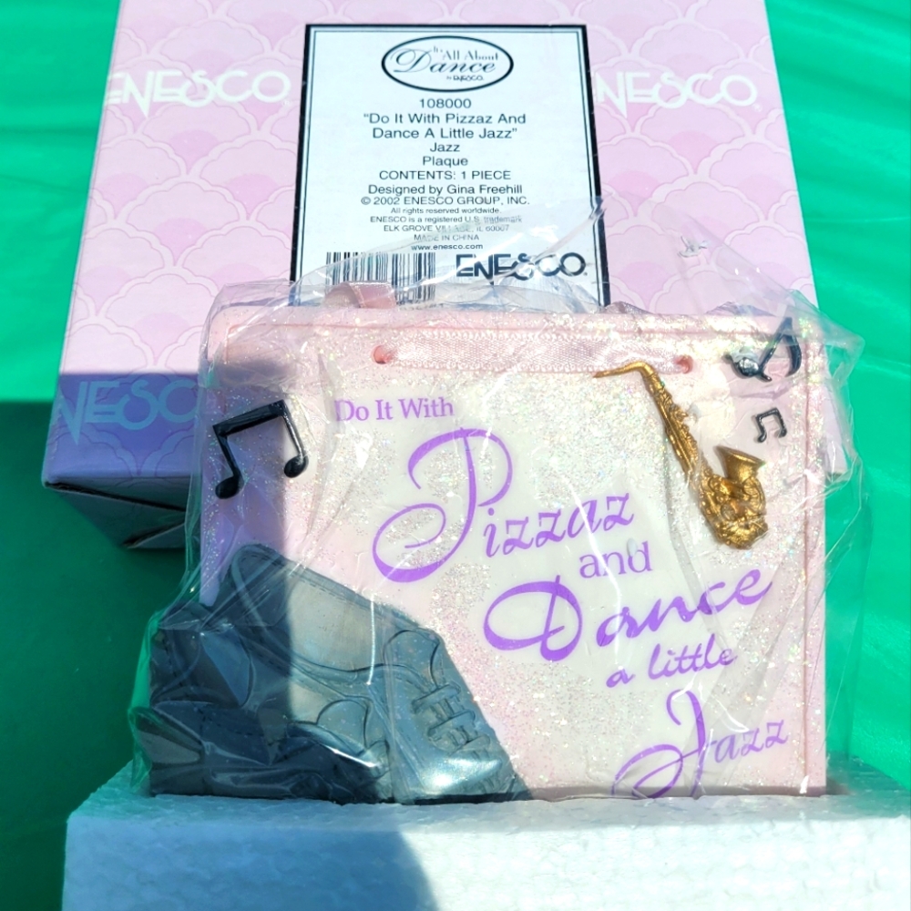 Enesco Pink and Gold Jazz Plaque
